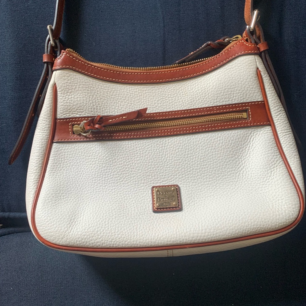 Dooney & Bourke White and Brown Shoulder Bag